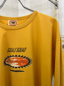 1980s Diesel Yellow "Squale Squad" Long Sleeve Tee - Size XL