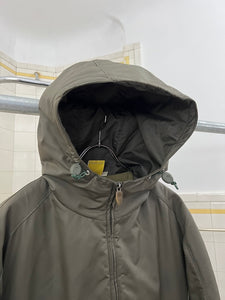 2000s Mandarina Duck Green Metallic Hooded Matrix Jacket - Size XL