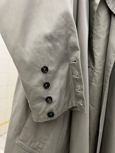 1980s Katharine Hamnett Padded Iridescent Double Breasted Trench Coat - Size M