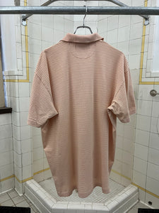1990s World Wide Web Sample Striped Salmon Polo Shirt - Size L