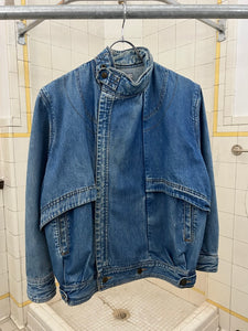 1980s Marithe Francois Girbaud Light Wash Double Closure Denim Jacket - Size M