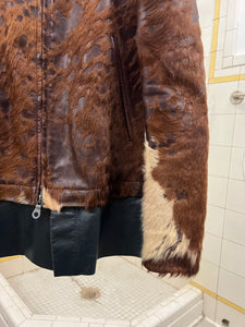 aw2002 Yohji Yamamoto Calf Skin Fur Rider Jacket - Size M 