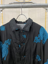 Load image into Gallery viewer, ss1993 Yohji Yamamoto Blue Silk Embroidered Elephant Jacket - Size XL