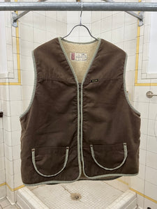 1980s Diesel Brown Fleece-Lined Hunting Vest - Size XL