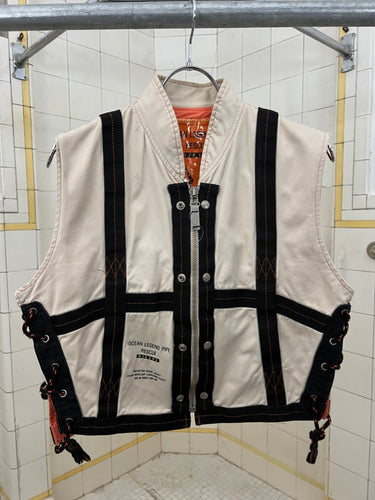 1980s Diesel Beige Protective Shark Vest with Trim - Size M