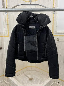 aw1993 Issey Miyake High Neck Puffer Jacket with Double Zippers and Faux Layer - Size M