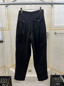 1980s Marithe Francois Girbaud x Closed Black Double Pleated Trousers with Double Pleated Back Pockets - Size XXS
