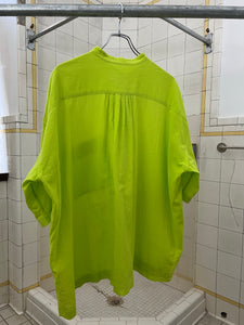 ss1995 Issey Miyake Oversized Mandarin Collar Neon Shirt - Size XL