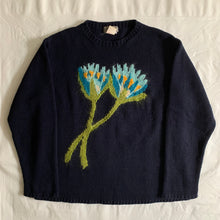 Load image into Gallery viewer, aw1995 Yohji Yamamoto Intasaria Flower Navy Sweater - Size M