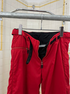 2000s Armani Red Futuristic Padded Nylon Pants - Size M