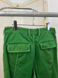 ss2007 Issey Miyake Green Darted Knee Cargo Pants - Size M