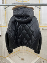 Load image into Gallery viewer, 1990s Armani Quilted Leather Cropped Jacket with Fur Hood - Size S