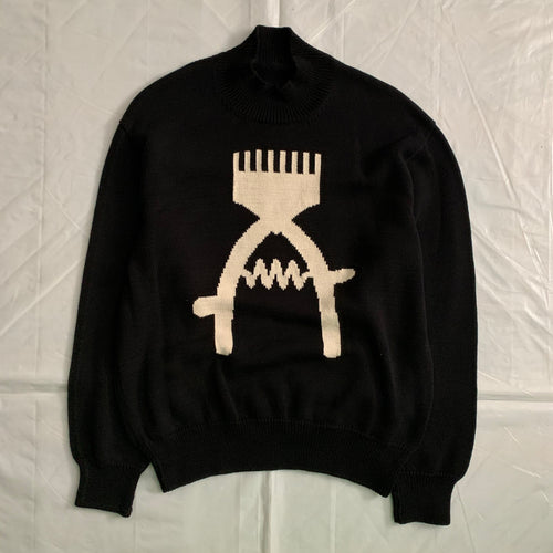 2000s Yohji Yamamoto Buzzer Intarsia Sweater - Size M