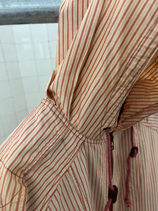1990s Armani Oversized Striped Jacket with Pleated Hood Detailing - Size OS