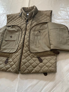aw1992 Issey Miyake Khaki Quilted Nylon Hidden Cargo Pocket Vest - Size XL