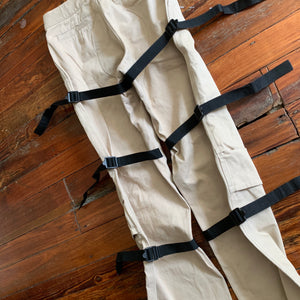 1996 General Research Beige Bondage Strap Pants - Size M