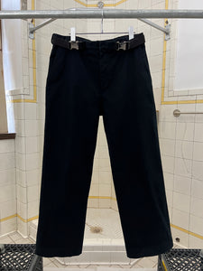 2000s Samsonite 'Travel Wear' Black Belted Twill Pants - Size L