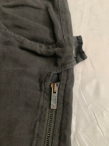 2000s Armani Linen Workpant with Pocket Gimmick - Size XL