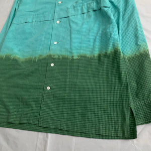 2000s Issey Miyake Bleached Teal Shirt - Size XL