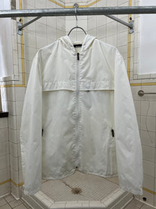 2000s Samsonite 'Travel Wear' White Windbreaker with Bill Brimmed Hood - Size M