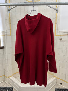 1980s Marithe Francois Girbaud x Maillaparty Extended Red Hooded Zip-up Sweater - Size M