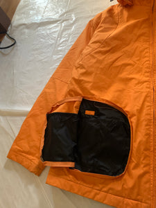 2000s Vintage Nike Orange Technical Jacket with Modular Hidden Pockets and Hood - Size L