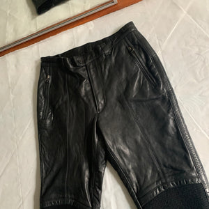 aw1996 Issey Miyake Black Sheep Leather Moto Biker Pants - Size L