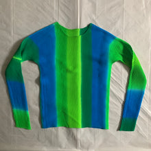Load image into Gallery viewer, 1990s Issey Miyake Green and Blue Pleat Textured Top - Size S