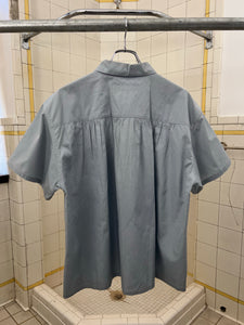 1980s Katharine Hamnett Baby Blue Cotton Short Sleeve Shirt - Size M