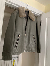Load image into Gallery viewer, 1994 CDGH Slate Grey Leather Jacket with Removable Fur Collar - Size XL