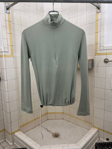 2000s Mandarina Duck Soft Mint 1/4 Zip Pullover with Bungee Pull Cord Hem - Size S