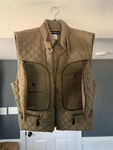 aw1992 Issey Miyake Khaki Quilted Nylon Hidden Cargo Pocket Vest - Size XL