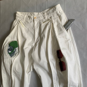 2000s Issey Miyake White Dual Front Zip Technical Pants - Size S