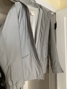 2000s Armani Futuristic Reflective Glass Jacket with Modular Hood - Size XL