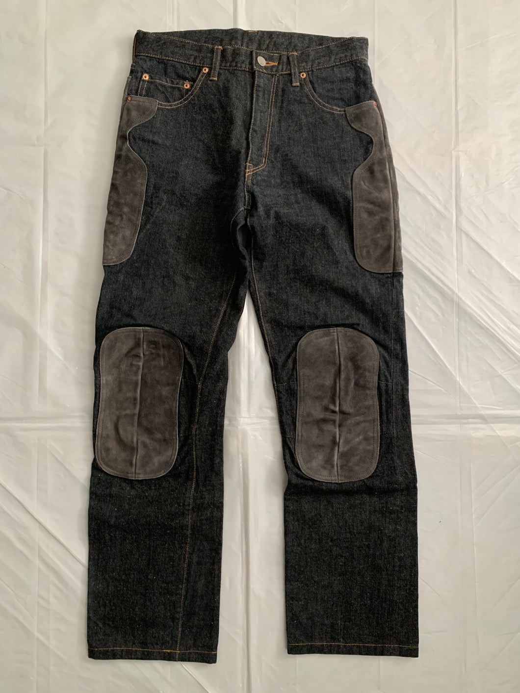 2000s CDGH Leather Patch Paneled Work Denim - Size M