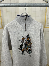 Load image into Gallery viewer, 1980s Armani Quarter Zip Sweater with Skiing Graphic - Size M