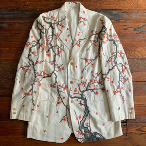ss1995 Issey Miyake Embroidered Sakura Tree Blazer - Size L