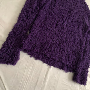 1990s Yohji Yamamoto Purple Frayed Gauge Knit - Size M