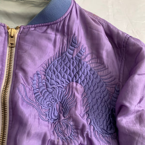 ss1993 Yohji Yamamoto Sample Purple Silk Dragon Embroidered Bomber - Size M