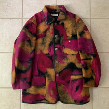 Load image into Gallery viewer, aw1997 Issey Miyake Wool Vibrant Camo Blazer with Leather Trim - Size L