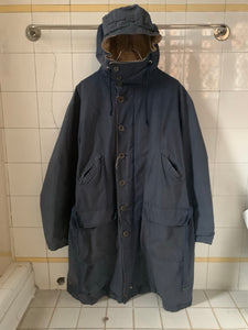 1990s Armani Navy Hooded Military Parka - Size M