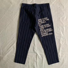 Load image into Gallery viewer, ss2002 Junya Watanabe Pinstripe Navy Poem Pants - Size M