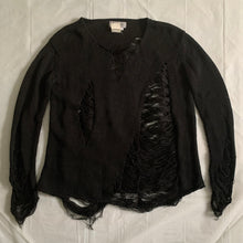 Load image into Gallery viewer, 1990s Yohji Yamamoto Destroyed Black Knitted Sweater - Size M