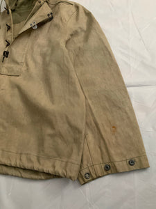 1940s Vintage WW2 US Navy Faded Khaki Smock - Size L