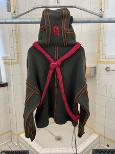 Seeing Red Green Dyed Elephant Trunk Hoodie with Red Token Bag - Size OS
