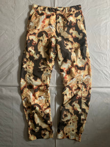 aw2010 Issey Miyake Articulated Twist Knee Nylon Lava Graphic Pants - Size L