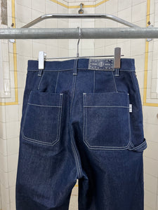 1990s Dexter Wong Darted Knee Denim Carpenter Pants - Size M