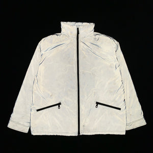 2000s Armani Futuristic Reflective Glass Jacket with Modular Hood - Size XL