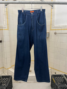 1990s Mickey Brazil Blue Jeans with Cinch Hem Detail - Size M