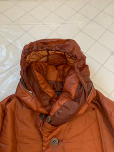 aw1994 Issey Miyake Translucent Burnt Orange Oversize Long Coat with Packable Hood - Size L